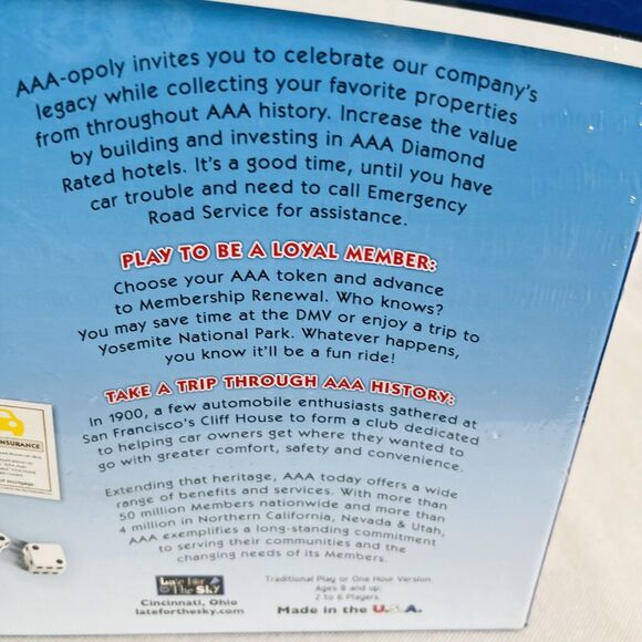 AAA-OPOLY Celebrating California Nevada Utah Edition Monopoly-like AAA - Picture 4 of 5